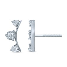 Pendientes de moda de oro blanco de 10 quilates con diamantes de 1/8 quilates.