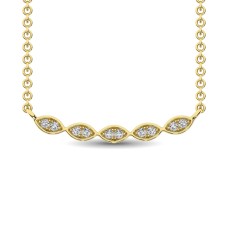 Collar de moda de oro de 10 quilates con diamantes de 1/10 quilates