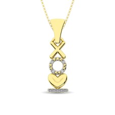 Colgante de moda de oro amarillo de 10 quilates con detalles de diamantes
