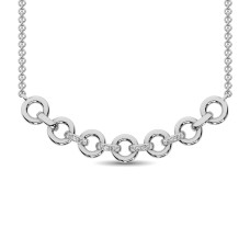 Collar de moda con detalles de diamantes en plata de ley