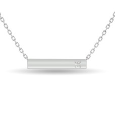 Collar con barra de diamantes de 1/20 ct en plata de ley