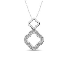 Colgante de moda con diamantes de 1/20 ct en plata de ley (diseño)