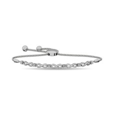 Pulsera Infinity de diamantes de 1/50 ct en plata de ley