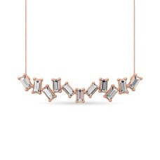 Collar de moda con diamantes de 1/10 ct en oro rosa de 10 quilates.