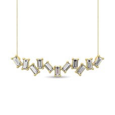 Collar de moda con diamantes de 1/10 ct en oro amarillo de 10 quilates.