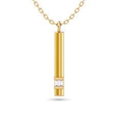 Colgante de barra de diamantes de 1/50 ct en oro amarillo de 10 quilates (diamante cuadrado).