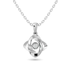 Colgante brillante con diamantes de 1/20 ct en plata de ley (forma)