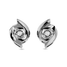 Pendientes de plata de ley con diamantes de 1/20 ct.