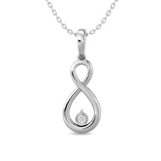 Pendientes Infinity con diamantes de 1/20 ct en plata de ley.