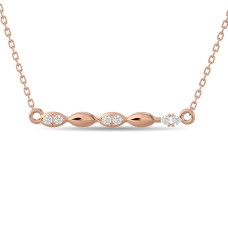 Collar de moda con diamantes de 1/10 ct en oro rosa de 10 quilates.