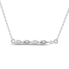 Collar de moda con diamantes redondos de 1/10 ct en oro blanco de 10 quilates.