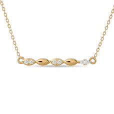 Collar de moda con diamantes de 1/10 ct en oro amarillo de 10 quilates.