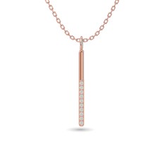 Colgante de moda con diamante de 1/10 ct en oro rosa de 10 quilates