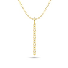 Colgante de barra de diamantes de 1/8 ct en oro amarillo de 14 quilates