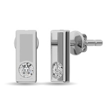 Pendientes de moda con diamantes de 1/20 ct en plata de ley.