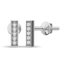 Pendientes de moda con diamantes de 1/20 ct en oro blanco de 10 quilates.