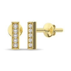 Pendientes de moda con diamantes de 1/20 ct en oro amarillo de 10 quilates.