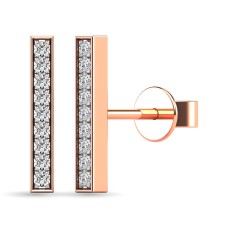 Pendientes de barra con diamantes de 1/20 ct en oro rosa de 10 quilates
