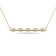 Collar con barra de diamantes de 1/20 ct en oro amarillo de 10 quilates (1)