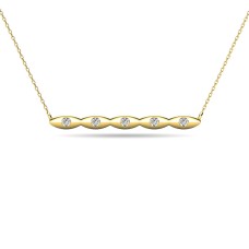 Collar con barra de diamantes de 1/20 ct en oro amarillo de 10 quilates