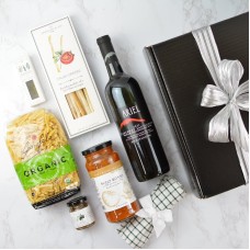 Caja de regalo para cena italiana con Cabernet Sauvignon sin alcohol.