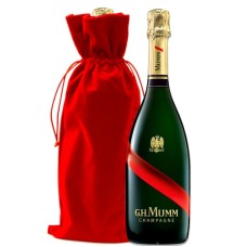 GH Mumm Brut Grand Cordon con bolsa de regalo de terciopelo rojo