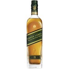 Whisky escocés blended Johnnie Walker de 15 años, etiqueta verde.