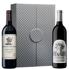 Cabernet Silver Oak y Cabernet Artemis Stag's Leap con caja de regalo plateada