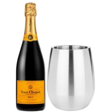 Veuve Clicquot y enfriador de botellas de acero inoxidable