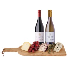 Set de regalo de tabla de quesos y vino de 90 puntos