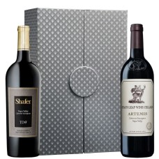 Juego de iconos del Valle de Napa con caja de regalo plateada