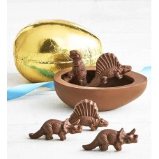 Huevo de chocolate Art Coco envuelto en papel de aluminio con dinosaurios