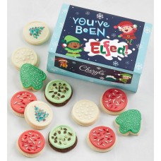 Caja de regalo de galletas de azúcar glaseadas con crema de mantequilla "You've Been Elfed"