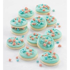 Caja de galletas con sabor a algodón de azúcar glaseadas con crema de mantequilla