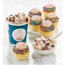 Helado de masa de galleta con cupcakes y cupcakes
