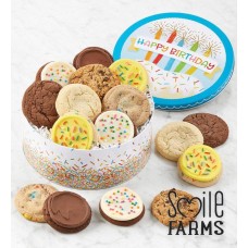 Lata de regalo de cumpleaños de Smile Farms - Galletas surtidas