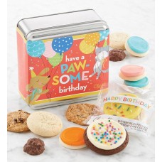 Lata de regalo con mini golosinas para un cumpleaños genial