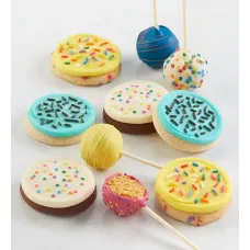 Cake pops y galletas de cumpleaños