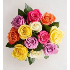 Una docena de rosas surtidas para el Día de la Madre (solo el ramo)