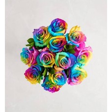 Rosas caleidoscópicas, de 12 a 24 tallos (solo ramo de 12 tallos)