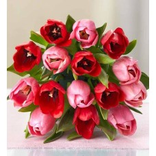 Tulipanes del amor más dulce (15 tallos, solo ramo)
