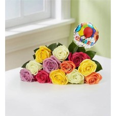 Felicitaciones. Rosas surtidas, de 12 a 24 tallos (solo ramo de 12 tallos).
