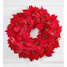 Guirnalda de poinsettia reluciente-20 "(Continuidad de la corona - Corona de poinsettia reluciente-20")