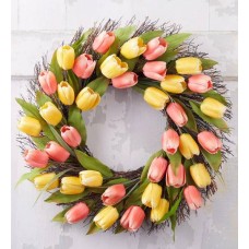 Corona de tulipanes de primavera - 60 cm