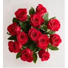 Rosas rojas para el Día de la Madre (12 tallos, solo ramo)