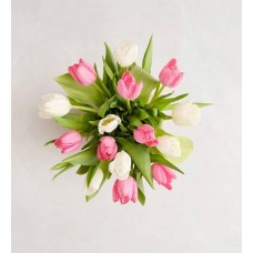 Ramo de tulipanes de primavera (15 tallos, solo el ramo)