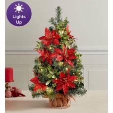Árbol de Nochebuena brillante con luces - 45 cm