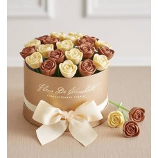 Rosas de chocolate belga Fleur De Chocolate - Clásicas con leche y chocolate blanco (Clásicas (21 rosas de chocolate))
