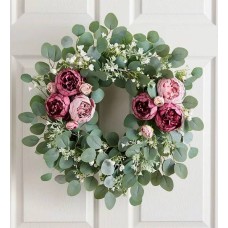 Corona de peonías en flor de 60 cm (24 pulgadas)
