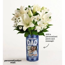 Ramo para el Día del Padre con jarrón personalizado para foto